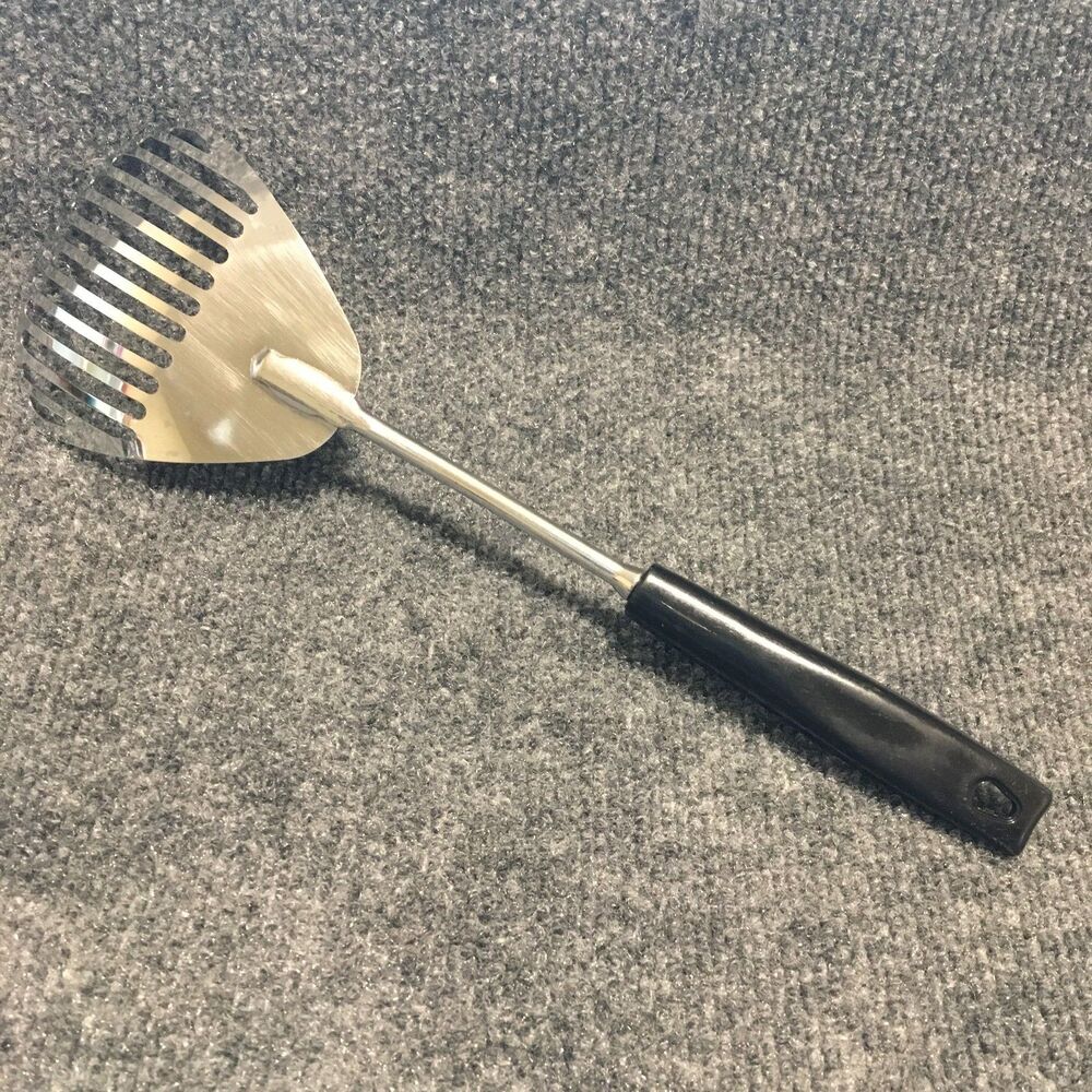 Vintage Ekco Kitchamajig Stainless Steel Retro Slotted Spatula with Black Handle - Picture 6 of 8